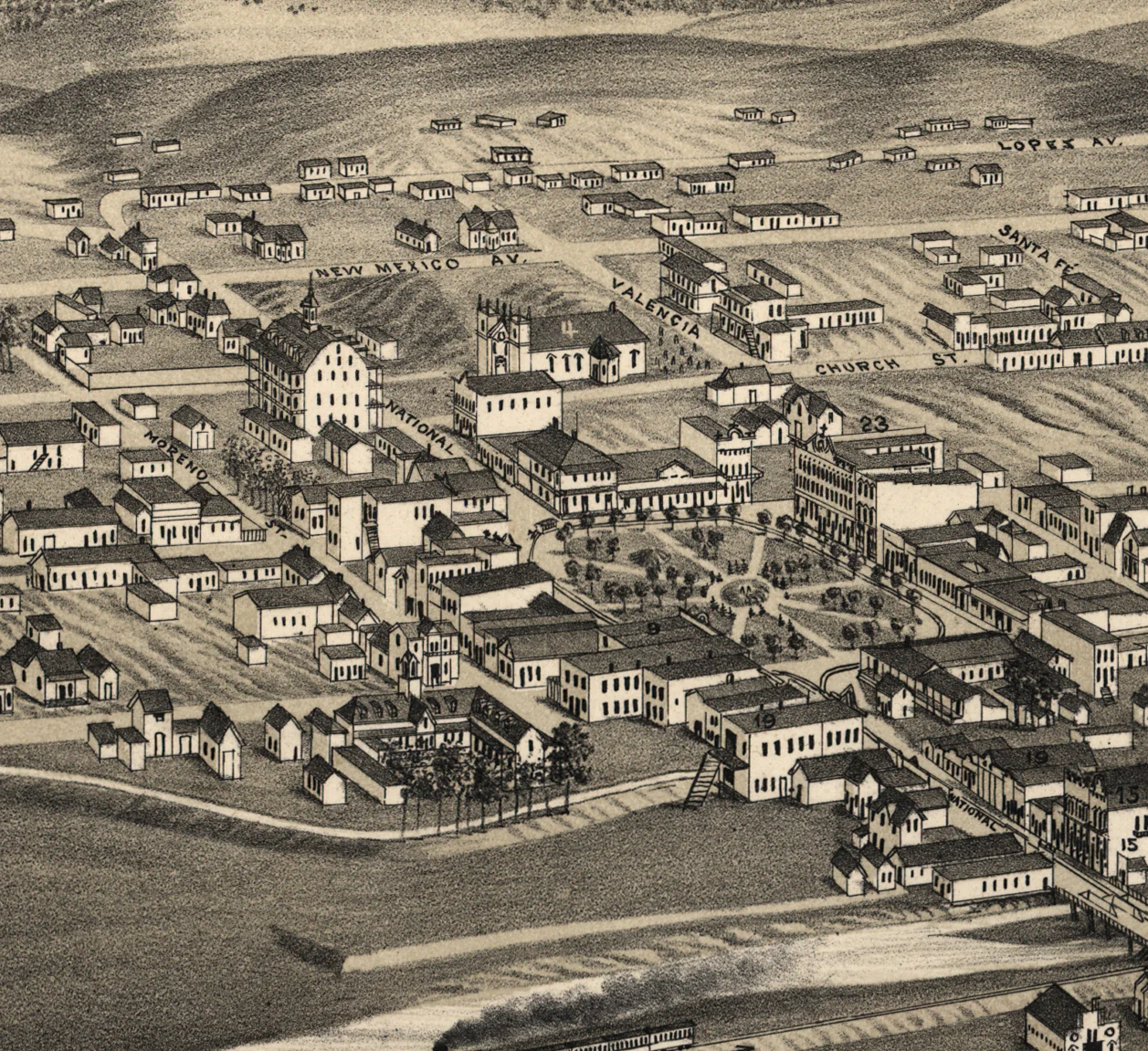 Bird's Eye View of Las Vegas, N.M., 1882 - Image 5