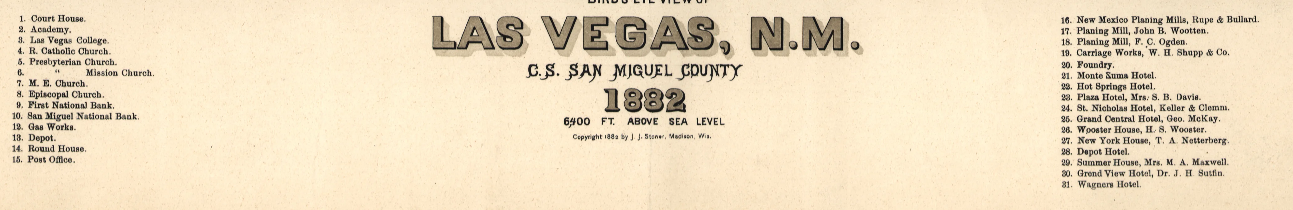 Bird's Eye View of Las Vegas, N.M., 1882 - Image 6