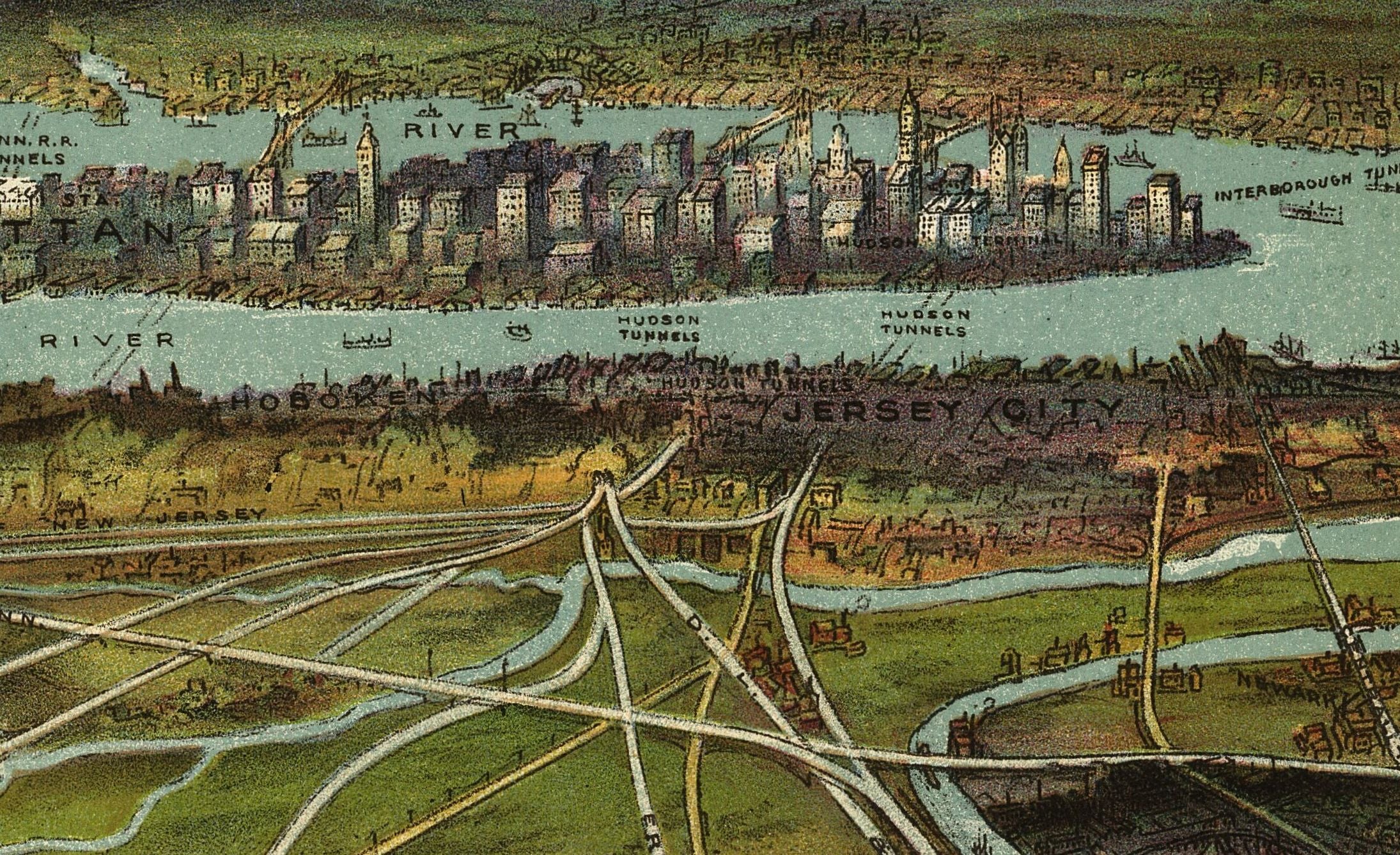 Bird's Eye View of Newark, NJ, 1916 - Image 3