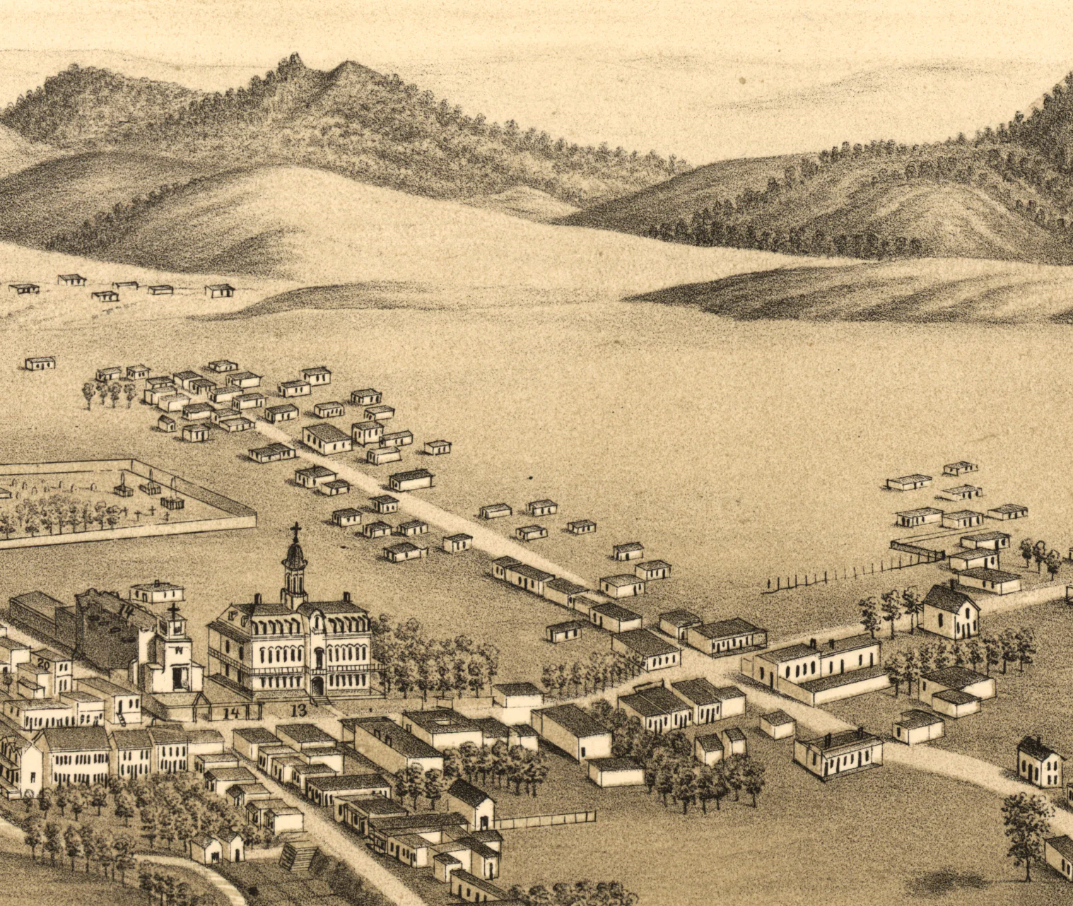 Bird's Eye View of the city of Santa Fé, N.M., 1882 - Image 4