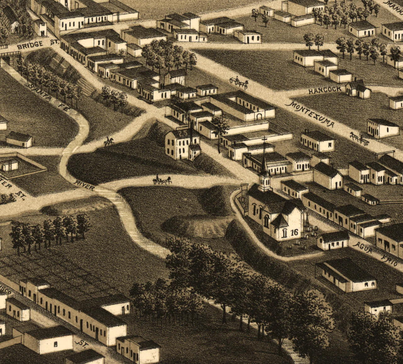 Bird's Eye View of the city of Santa Fé, N.M., 1882 - Image 5