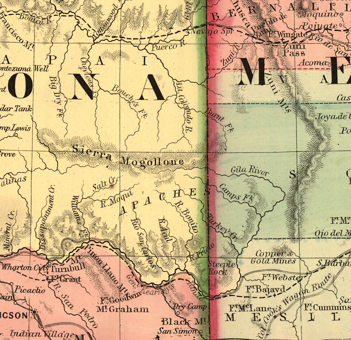 Historic Map of Arizona and New Mexico - Image 6