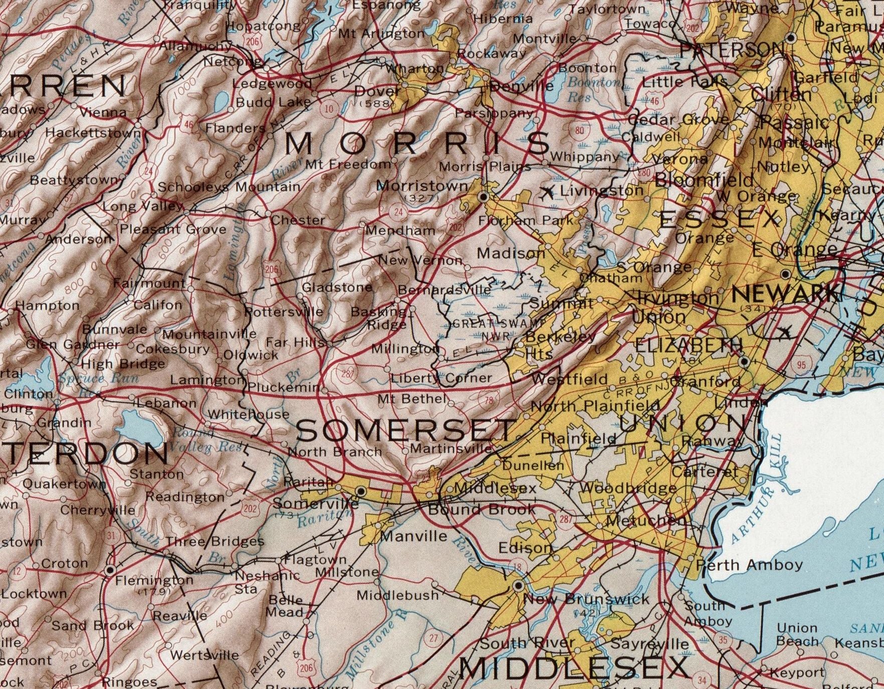 Map of The State of New Jersey by the USGS, 1974 - Image 3