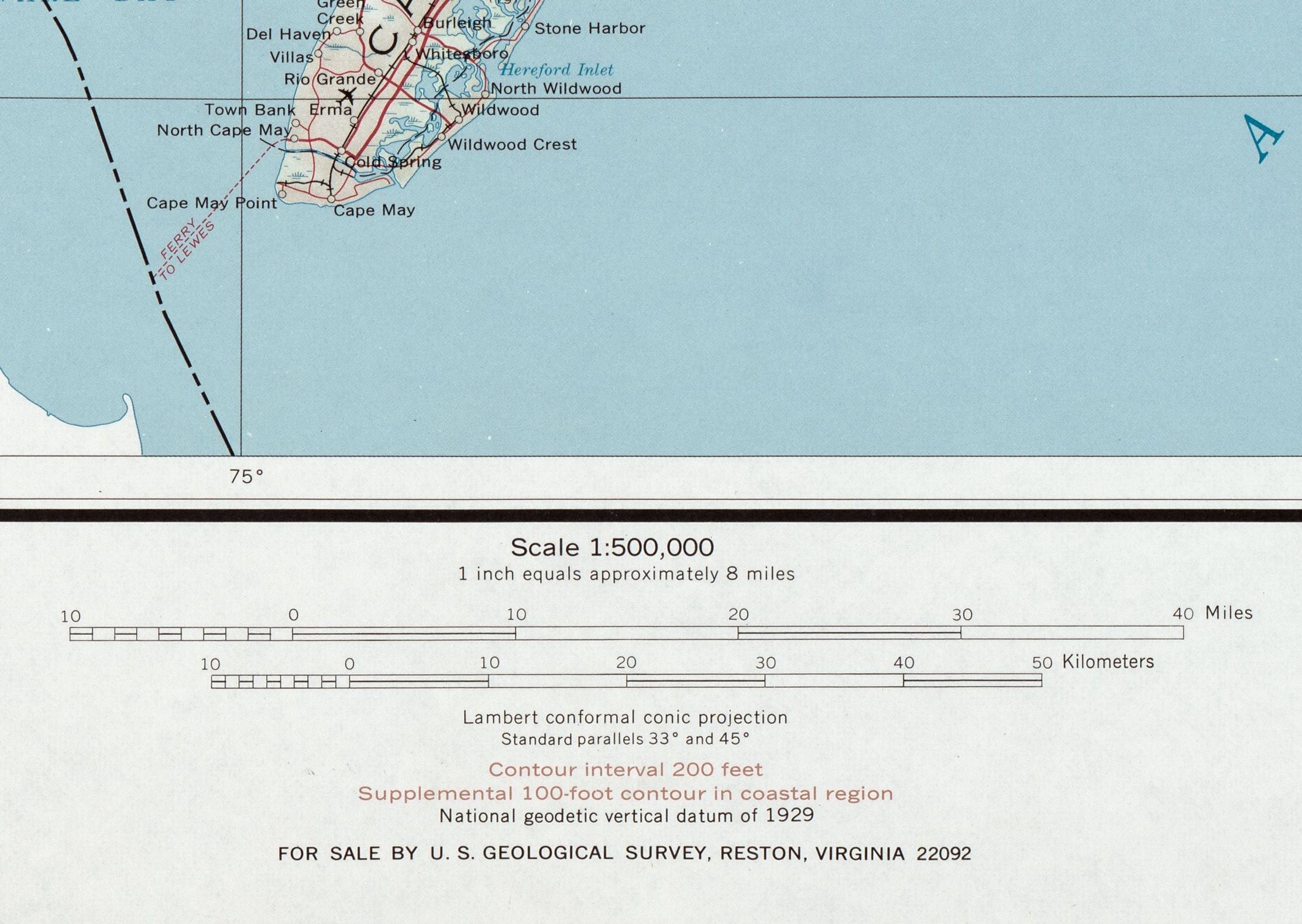 Map of The State of New Jersey by the USGS, 1974 - Image 4