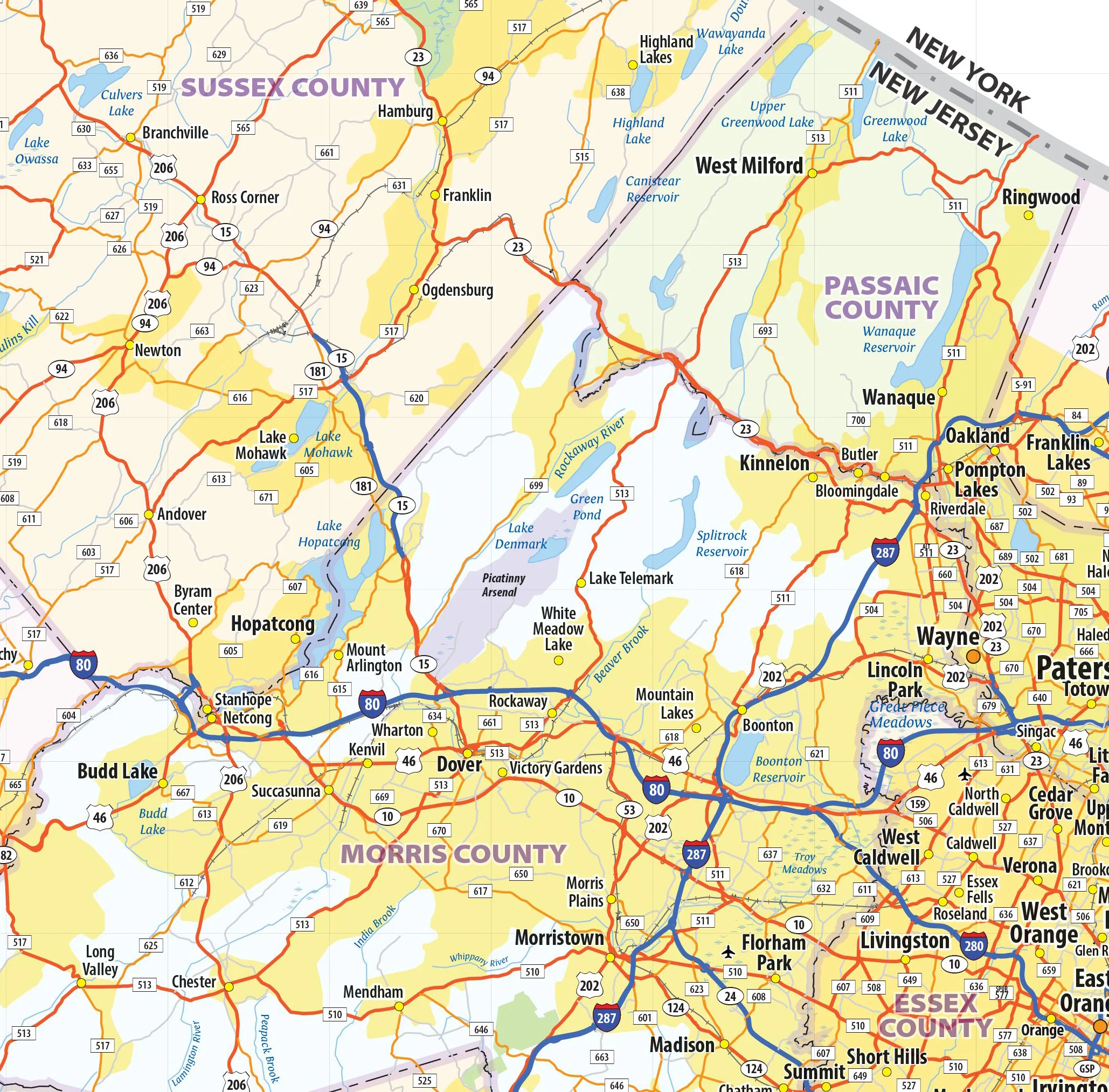 New Jersey State Wall Map - Image 3