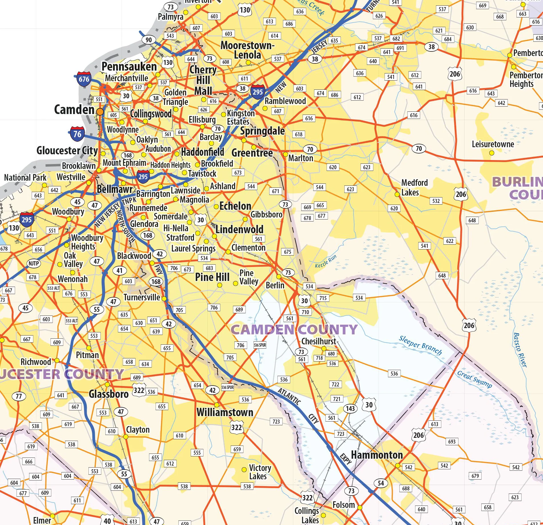 New Jersey State Wall Map - Image 4