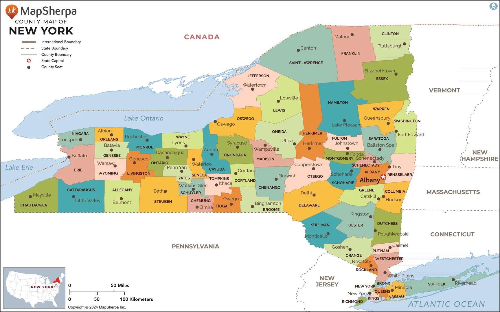 New York State Wall Maps